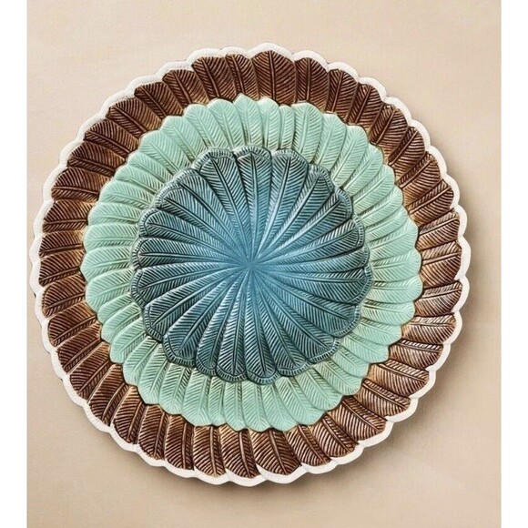 John Derian Stoneware Turkey Feathers Round Serving Platter NEW WITH TAG NICE! - Picture 1 of 10